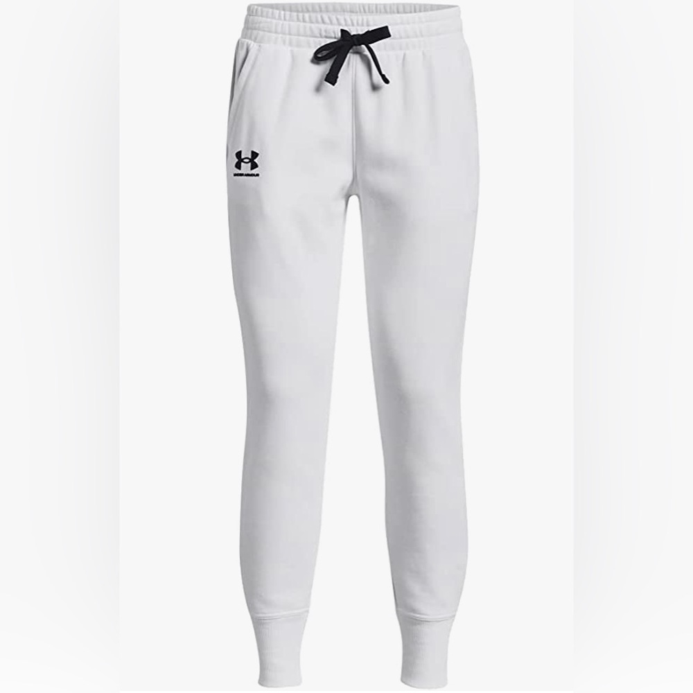 NWOT White Under Armour Women's Rival Fleece Joggers size small